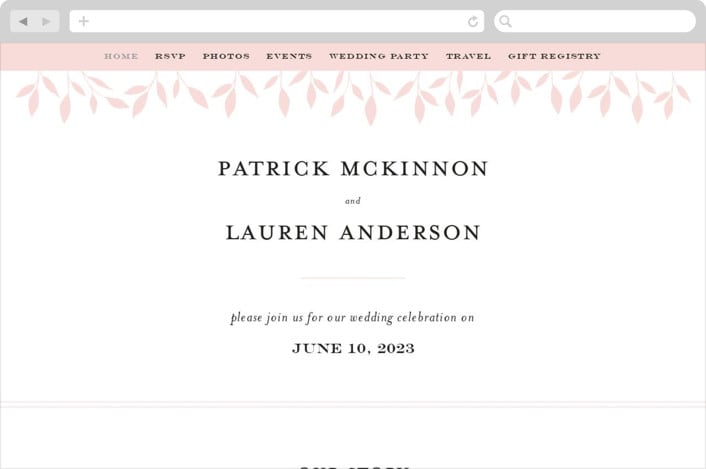 "Emblem" - Wedding Website in Petal by Kimberly FitzSimons - Desktop Design