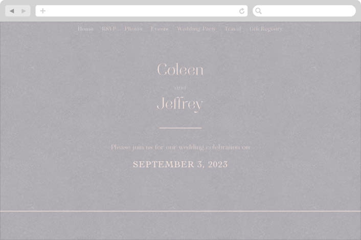 "Legacy" - Wedding Website in Pebble by Leia Matt - Desktop Design