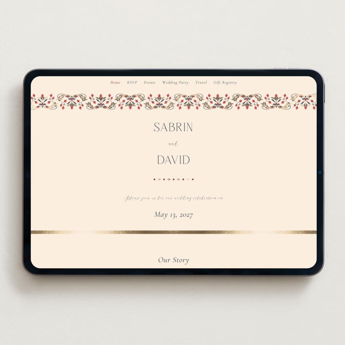 "Islamic Arch" - Wedding Website in Scarlet by Sabrin Deirani - Desktop Design