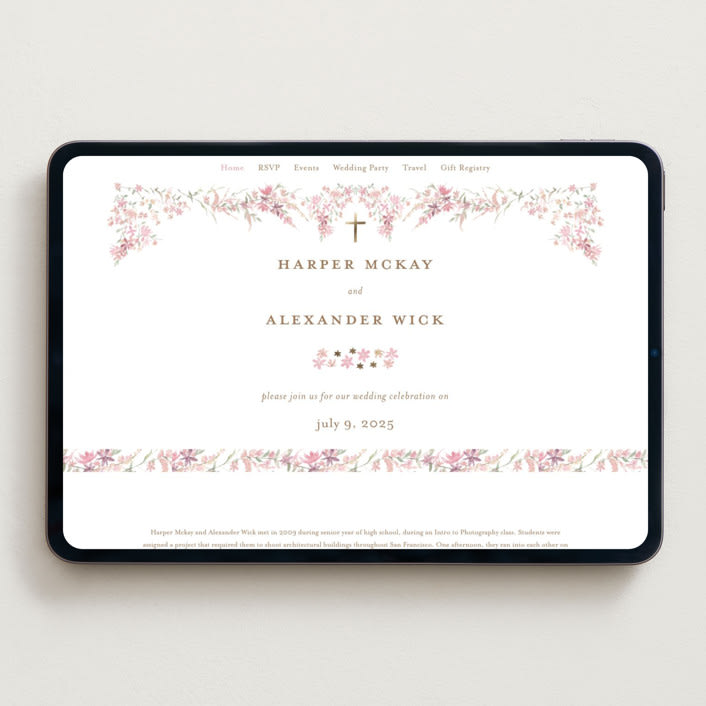 "meadow cross" - Wedding Website in Spring by Phrosné Barwood - Desktop Design