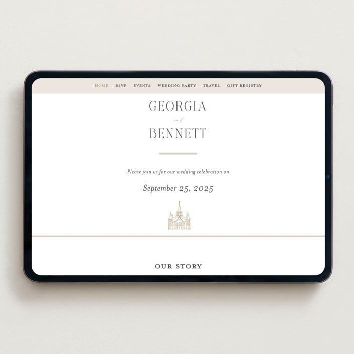 "City Center" - Wedding Website in Cotton by Erin L. Wilson - Desktop Design