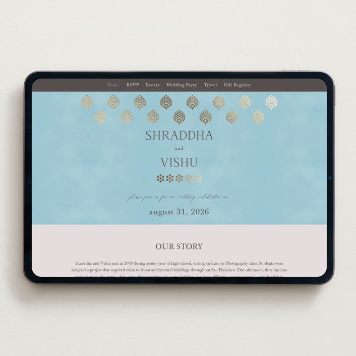 "Shraddha" - Wedding Website in Celestial by Deynaaz Daraei - Desktop Design