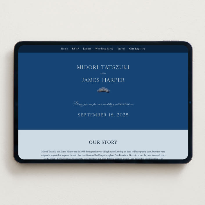 "kimono" - Wedding Website in Ocean by Elly - Desktop Design