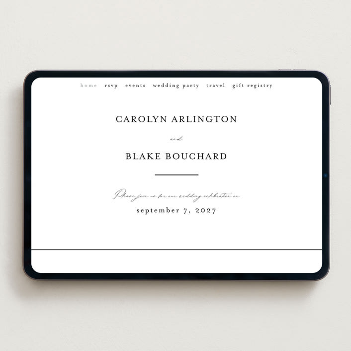 "SoHo" - Wedding Website in Silk by Kelly Schmidt - Desktop Design