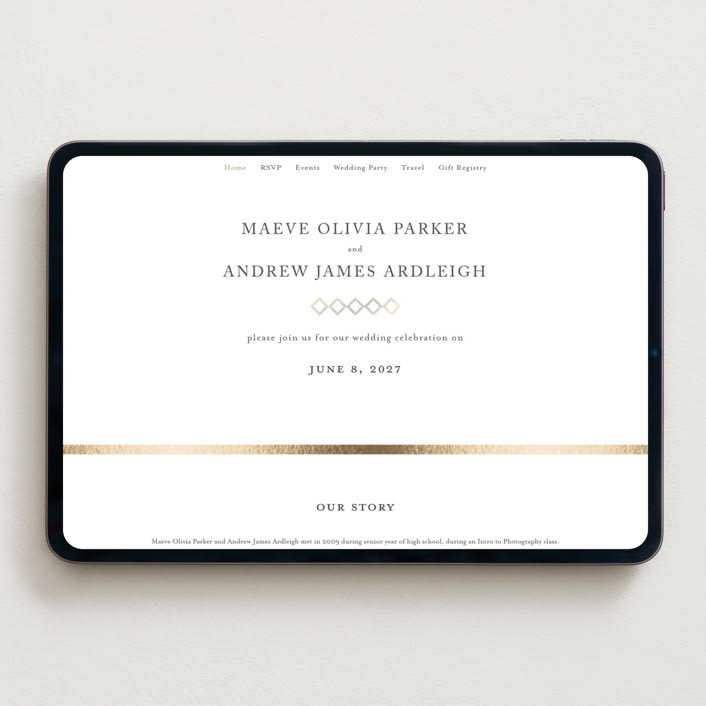 "Chisel" - Wedding Website in Quartz by Kristie Kern - Desktop Design