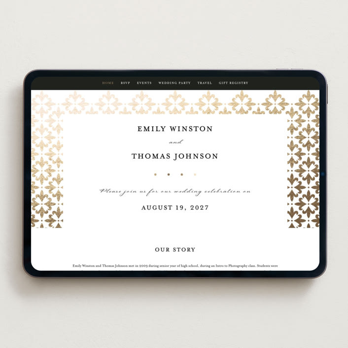 "Defined" - Wedding Website in Snow by mo kelley - Desktop Design