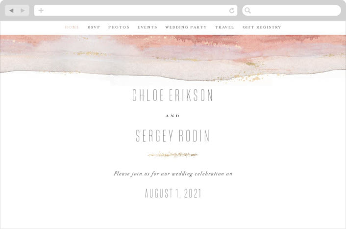 "Painted Desert" - Wedding Website in Sandstone by Hooray Creative - Desktop Design