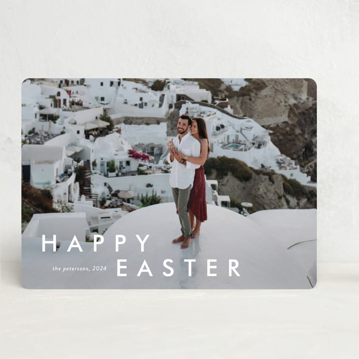 "Happy moments" - Easter Photo Cards in Cotton by Stacey Meacham - Front