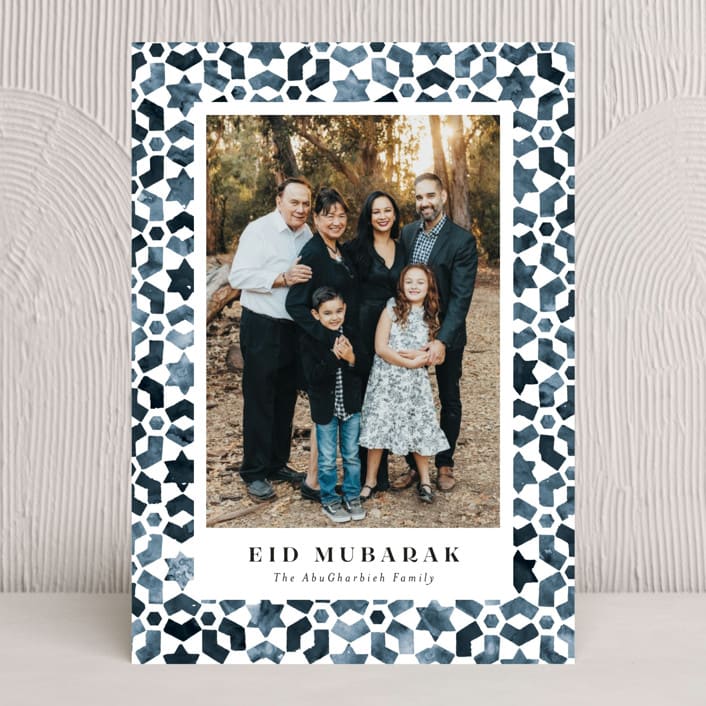 "Painted Tiles" - Eid Cards in Ocean by Jackie Crawford - Front
