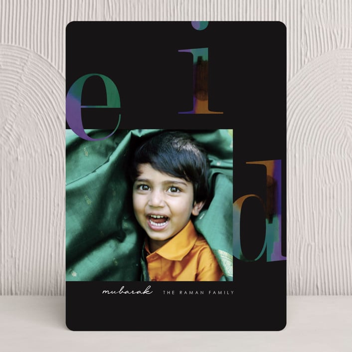 "Lustrous" - Eid Cards in Emerald by Deborah Chou - Front
