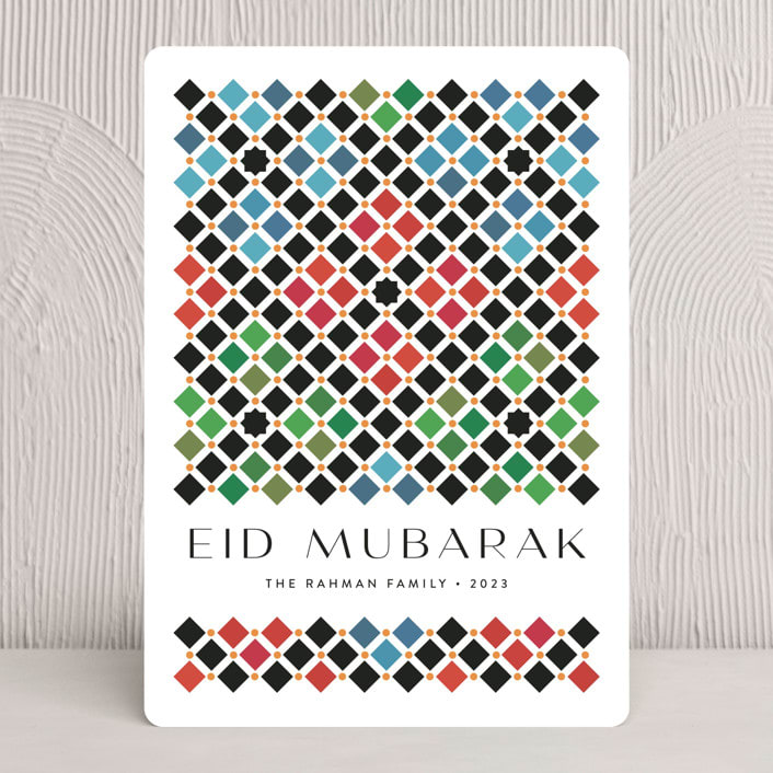 "Alhambra" - Eid Cards in Cinnabar by Kamala Nahas - Front