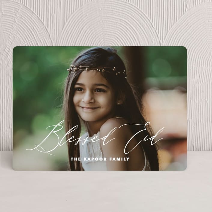 "Elegant Overlay" - Eid Cards in Snow by Baumbirdy - Front