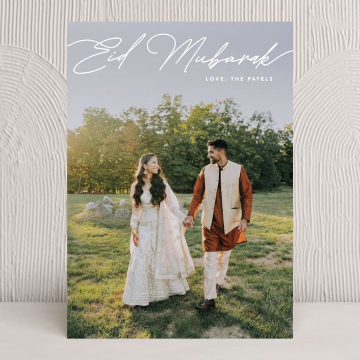 "Simple Script" - Eid Cards in Snow by Ellen Schlegelmilch - Front
