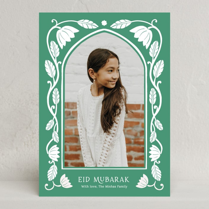 "Ornamental" - Eid Cards in Emerald by Inkblot Design - Front