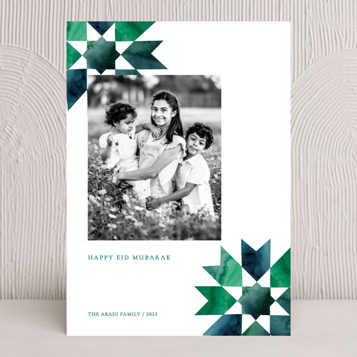 "geometrical stars" - Eid Cards in Aquamarine by Sumak Studio - Front