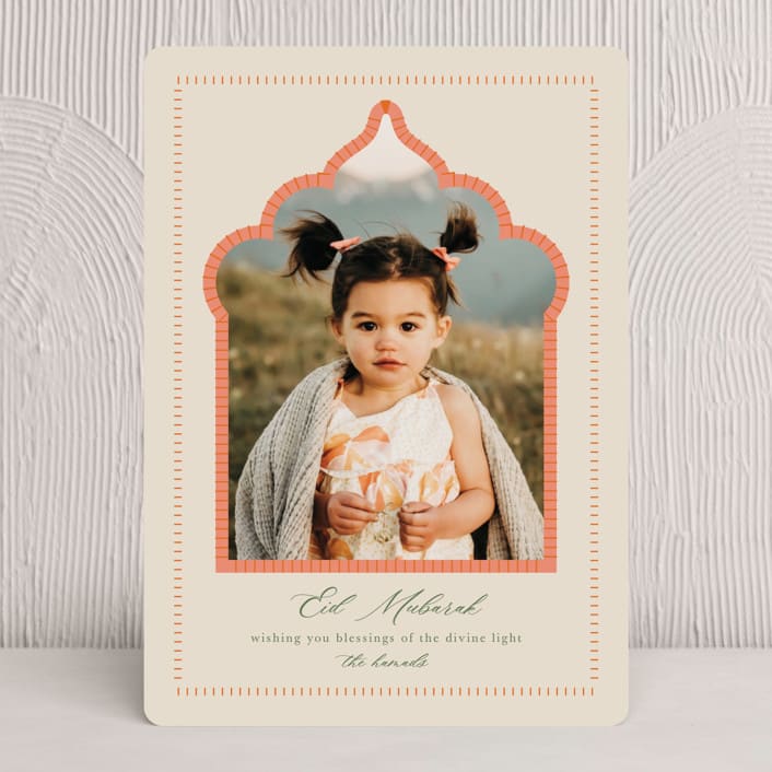 "Divine Light" - Eid Cards in Coral by Cindy Reynolds - Front
