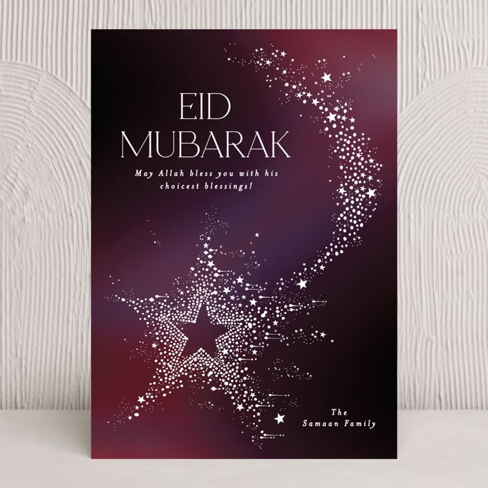 "Shimmering Eid Moon" - Eid Cards in Velvet by Phrosné Barwood - Front