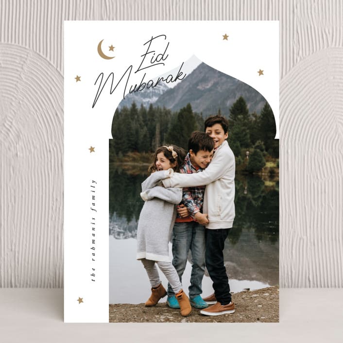 "Blessed" - Eid Cards in Golden by Angela Garrick - Front