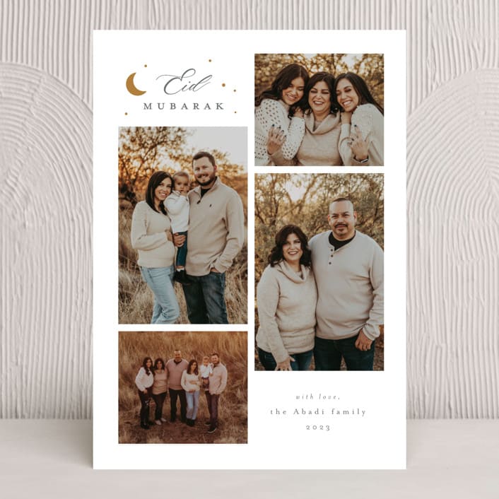 "Eid Mubarak" - Eid Cards in Golden by Hudson meet Rose - Front