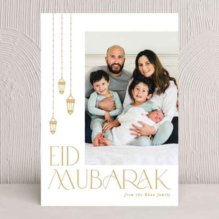 "Lantern chic" - Eid Cards in Mustard by Creo Study - Front