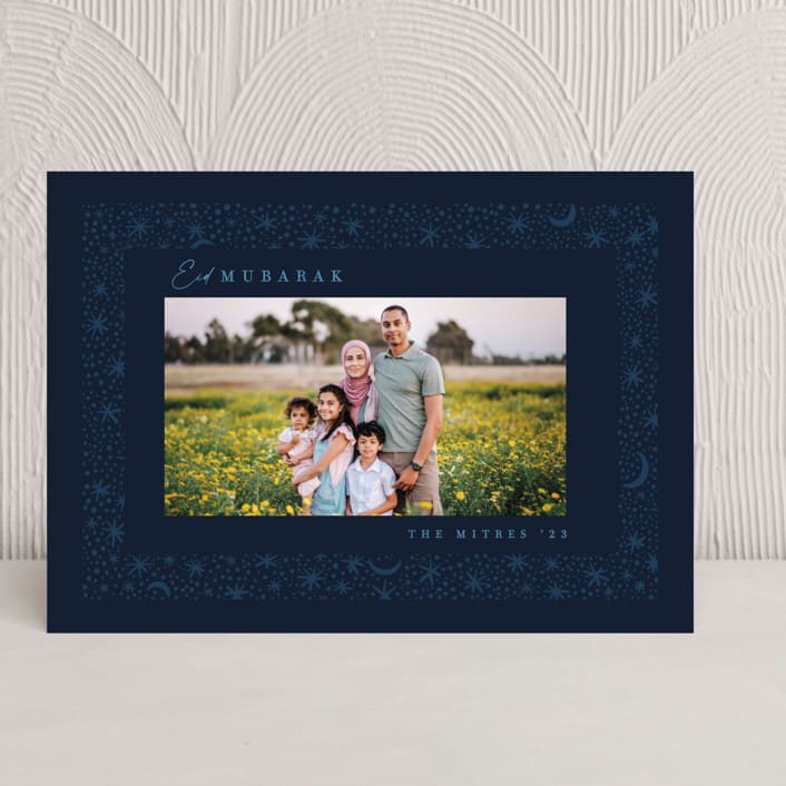 "Under the Stars" - Eid Cards in Night Blue by Pati Cascino - Front