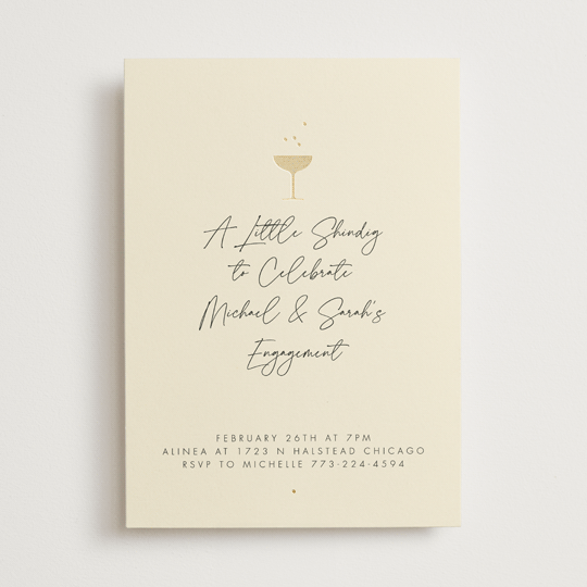 "A Little Shindig" - Engagement Party Invitations in Champagne by mo kelley - Front