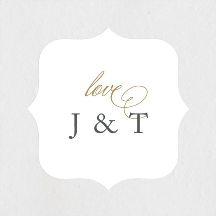 "nougat" - Engagement Party Favor Stickers in Ivory by chocomocacino - Front