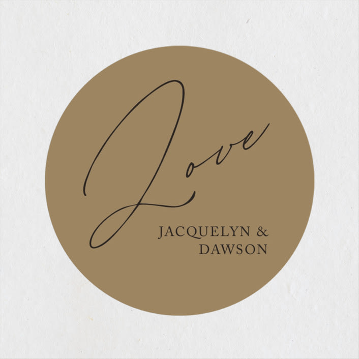 "Sparkled Toast" - Engagement Party Favor Stickers in Cognac by Christie Garcia - Front