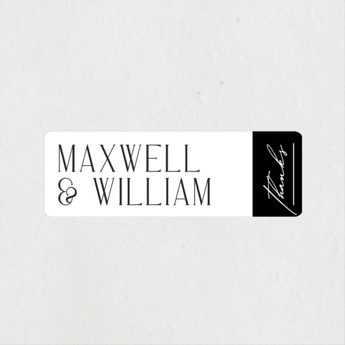 "Modern Editorial" - Engagement Party Favor Stickers in Ink by Ana de Sousa - Front