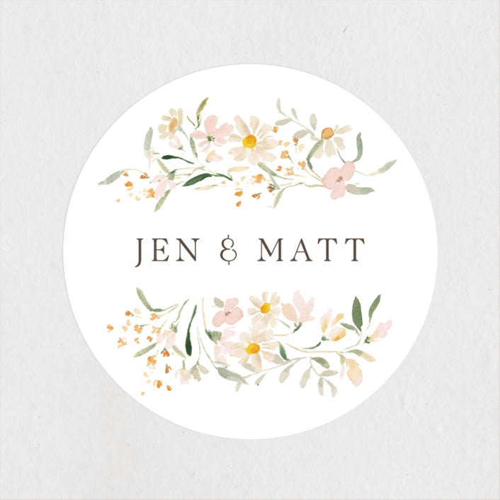 "Garden Engagement" - Engagement Party Favor Stickers in Blush by Itsy Belle Studio - Front