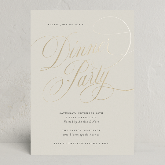 "Fancy Feast" - Party Invitations in Vanilla by Spinsugar - Front