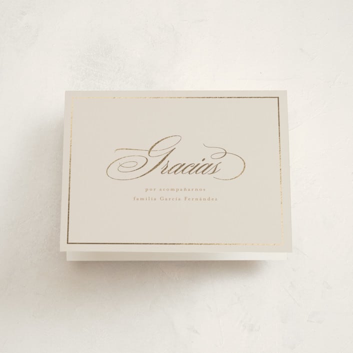 "Gilded" - Graduation Thank You Cards in Cream by Tamara Hilje - Front