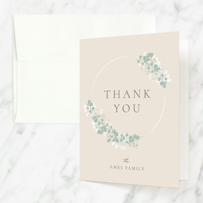 "Classic Communion Wreath" - First Holy Communion Thank You Cards in Sand by Robert and Stella - Front