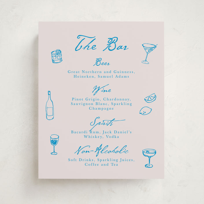 "Handdrawn little things" - Graduation Bar Signs in Sky Whispers by Cass Loh - Front