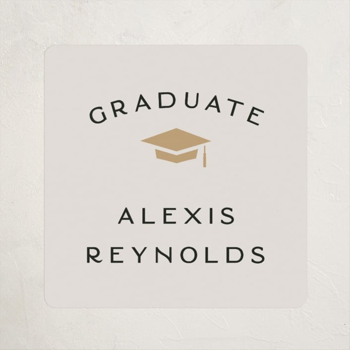 "Official Party" - Graduation Stickers in Ecru by Hooray Creative - Front