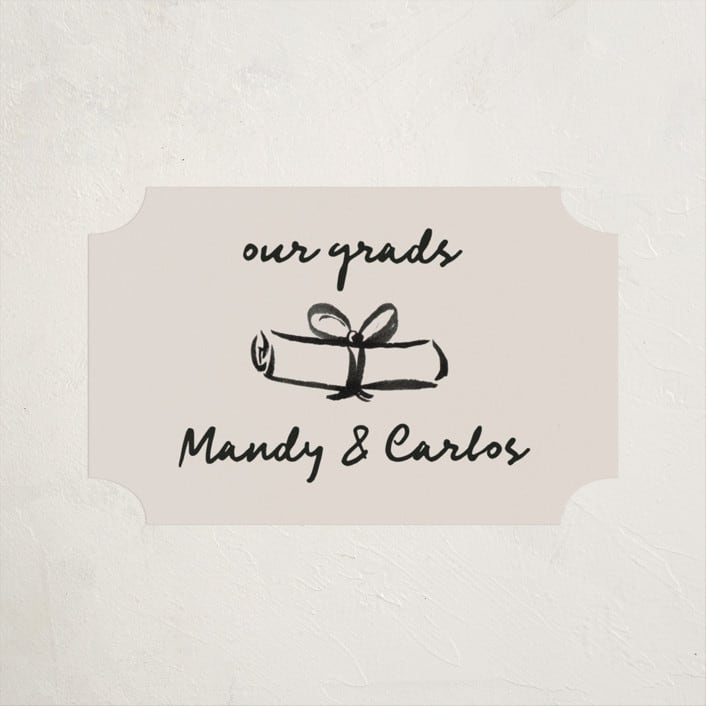 "Keepsakes" - Graduation Stickers in Linen by Claudia Orengo - Front