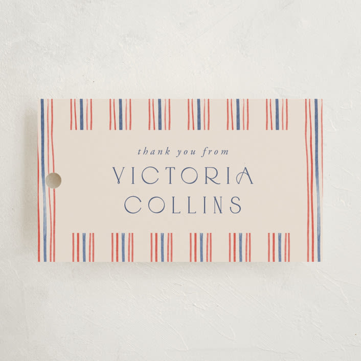 "Past and Future" - Graduation Favor Tags in Navy by Claudia Orengo - Front