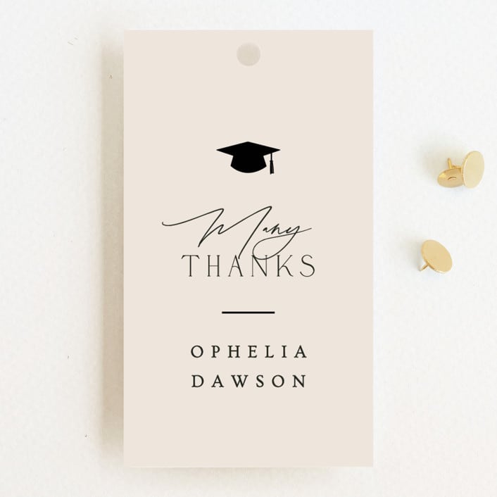 "A Grad Party" - Graduation Favor Tags in Cream by Ana Sharpe - Front