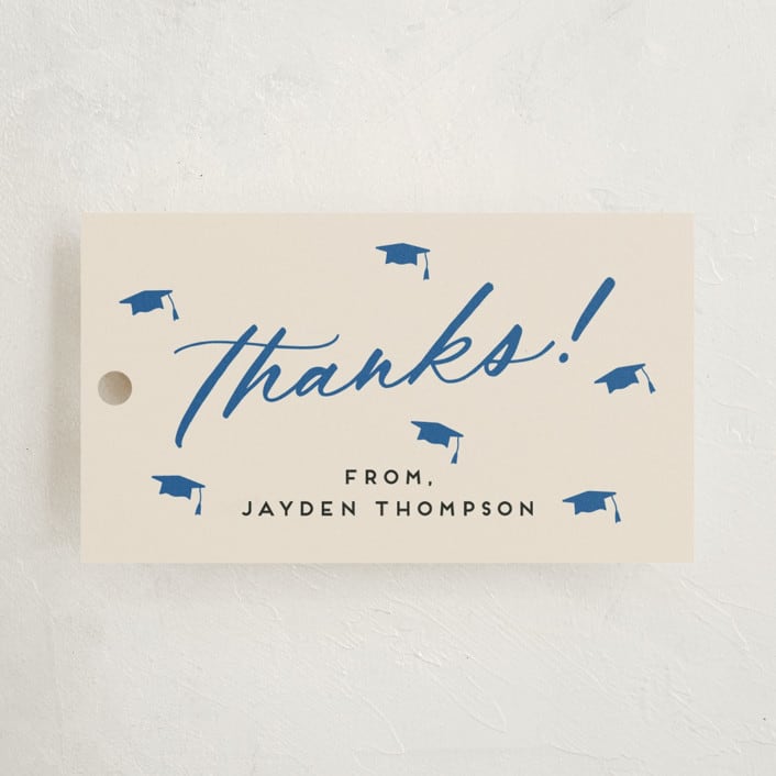 "Celebrate the Grad" - Graduation Favor Tags in Azure by Louise Kay - Front