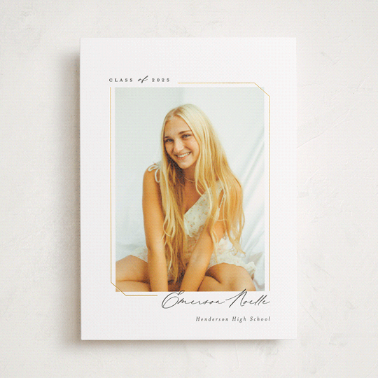 "Simply Sweet Frame" - Graduation Announcements in Noir by Emily Betts - Front