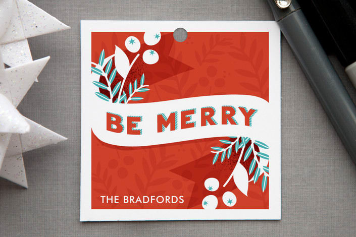 "Be Merry Berries" - Gift Tags in Cherry by Angela Marzuki - Front