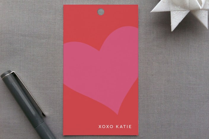 "With All My Heart" - Gift Tags in Red Rose by Lori James - Front
