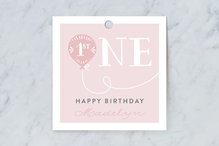 "Balloon" - Gift Tags in Cotton Candy by Chasity Smith - Front