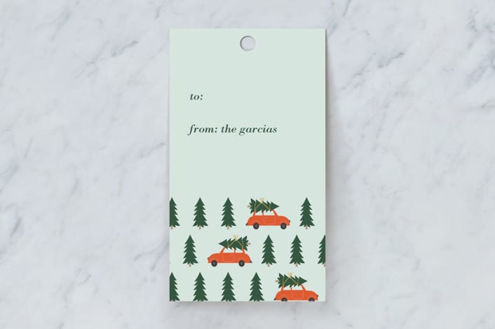 "Tree Lot" - Gift Tags in Marmalade by Joyce Pinheiro - Front