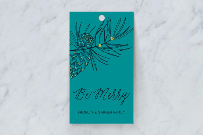 "Nature Glow" - Gift Tags in Aqua by Daniela - Front