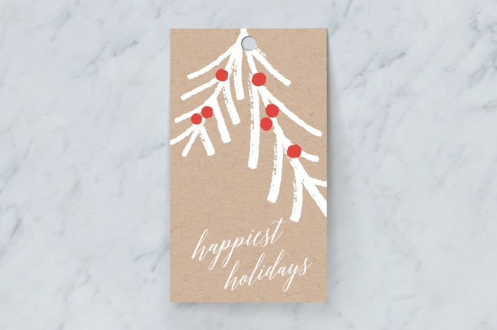 "Rustic Pine Branch" - Gift Tags in Kraft by Shirley Lin Schneider - Front