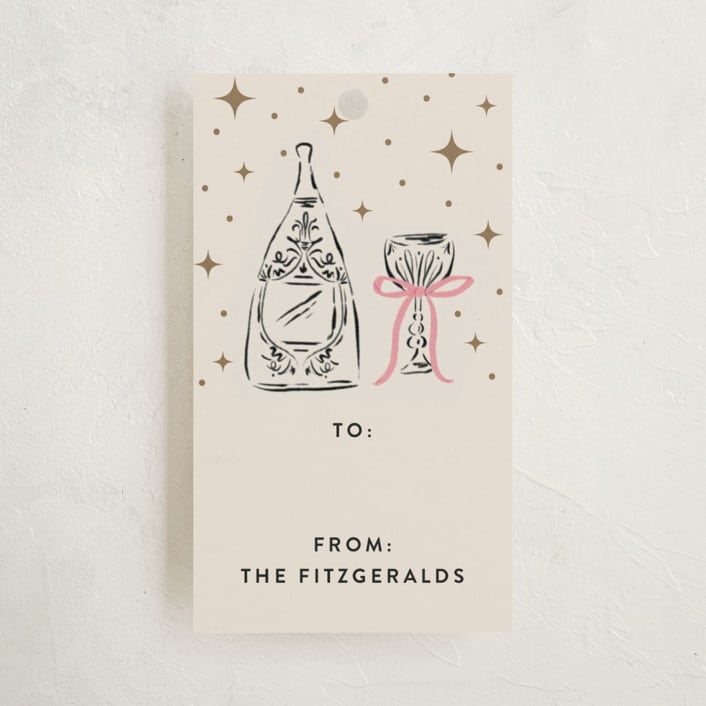 "Champagne New year" - Gift Tags in Peony by Jackie Crawford - Front