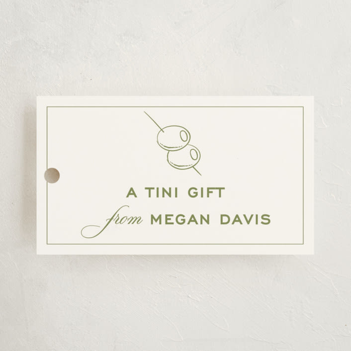"dirty martini" - Gift Tags in Olive by Megan Davis - Front