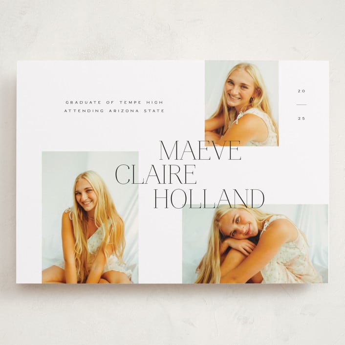 "editorial serif" - Graduation Announcements in Cotton by Ellen Schlegelmilch - Front