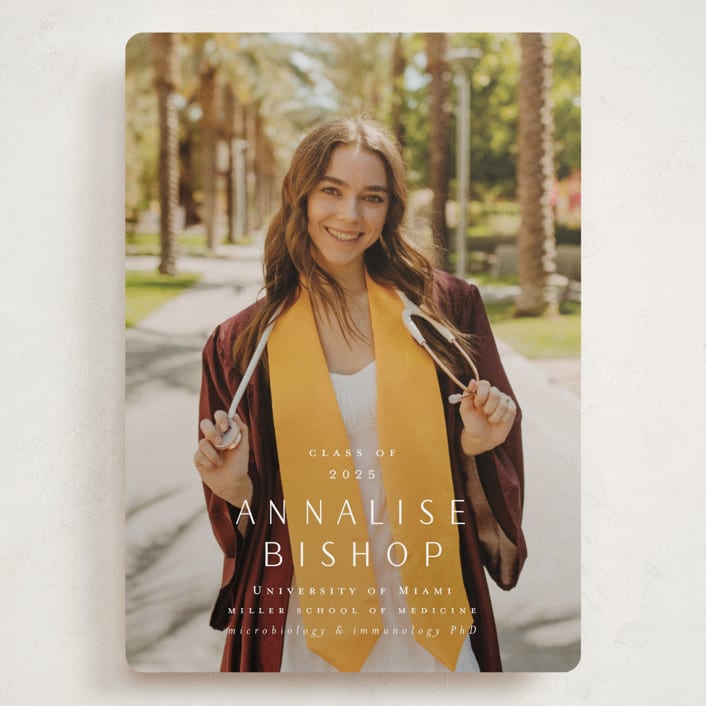 "straight up" - Graduation Announcements in Vanilla by Ani Somi - Front